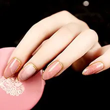 24 pçs/set Rosa Textura de Pedra Ellipse Forma Curto Falso Prego Acrílico Cobertura Completa Unhas Postiças(China)