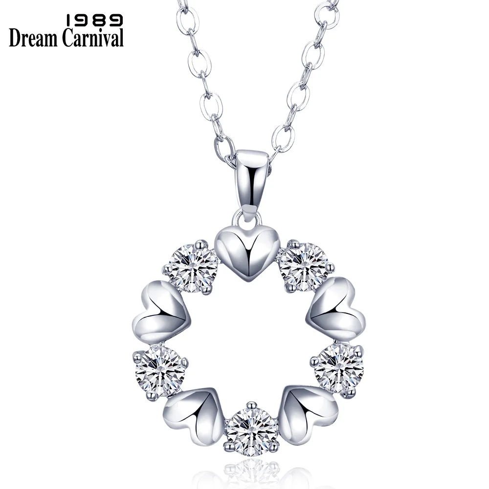 DreamCarnival 1989 ожерелье с кулоном из кубического циркония в форме сердец для женщин