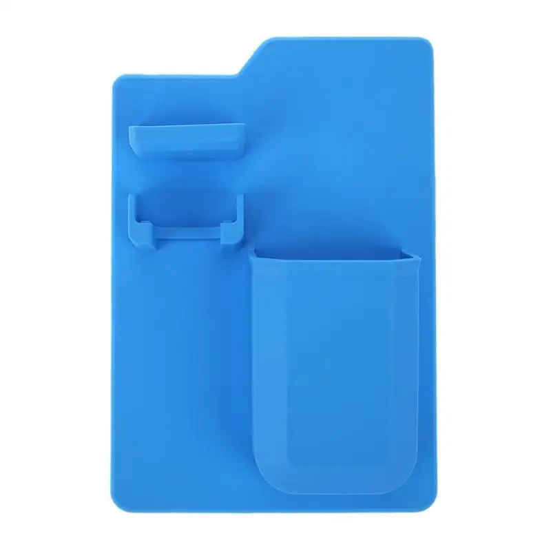 Силиконовый Органайзер для ванной, мощный держатель для зубных щеток, силиконовый держатель для зубных щеток для ванной комнаты, принадлежности для душа - Цвет: Синий