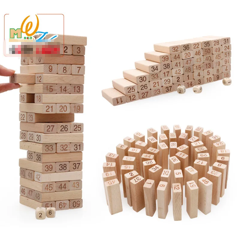 54 шт. деревянный домино Радуга высокие стеки настольная игра деревянные игрушки набор, Детские Классические Раннее детство развивающие деревянные блоки игрушки