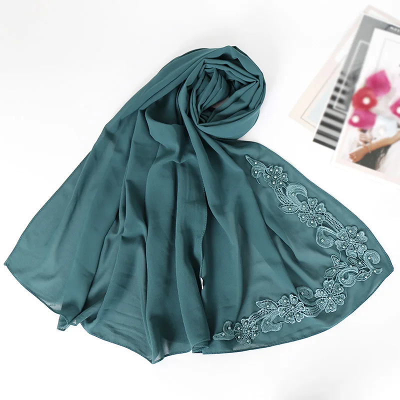 NEW women bubble chiffon solid color muslim head scarf shawls and wraps pashmina bandana female foulard soft hijab stores