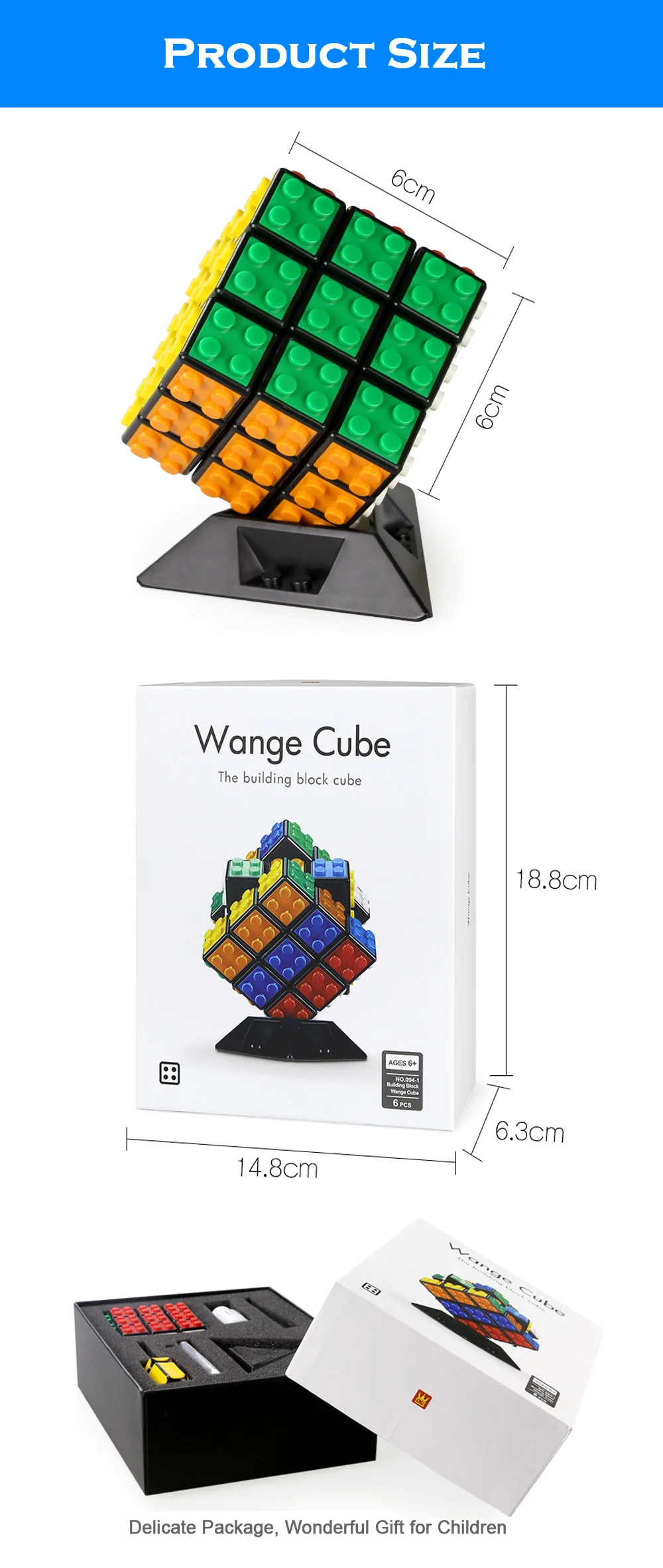 WANGE Cube 3x3x3 cm Magic Cube Professional Competition Speed Cube Puzzle Blocks Cube Toys for Children Adults Gift