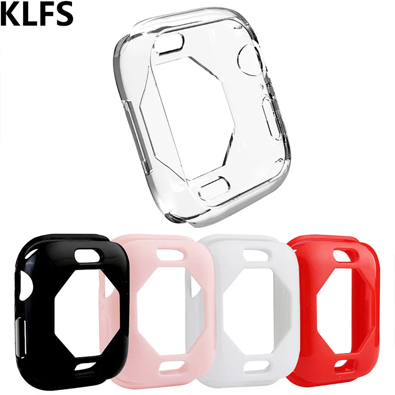 KLFS цветной Мягкий ТПУ чехол для часов Apple Watch 4 серии 40 мм 44 бампер