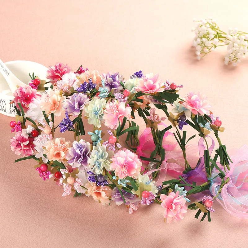 

2019 New Years Floral Crown Fashion Flower Headband for Beatuiful Girls Crown Hair Accessories Party Stylish diademas para mujer