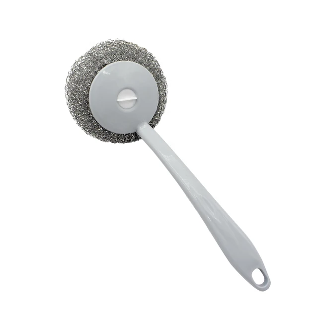 1Pcs Cleaning Brush Multiple Colour Steel Wool&Stell Ball Handle