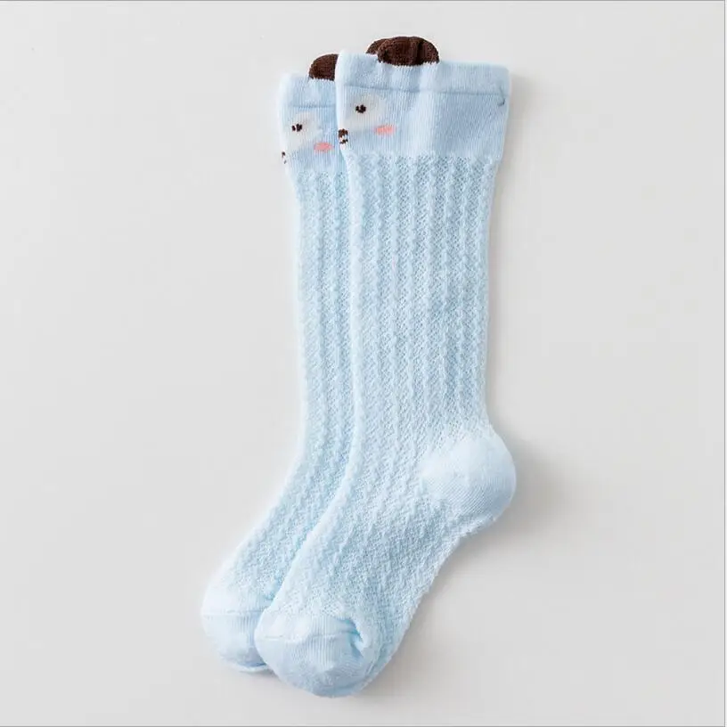 Детские носки для мальчиков и девочек, короткие носки с милым дизайном с мультипликационным принтом, красивые носки до колена для детей летние носки для малышей - Цвет: Blue Socks