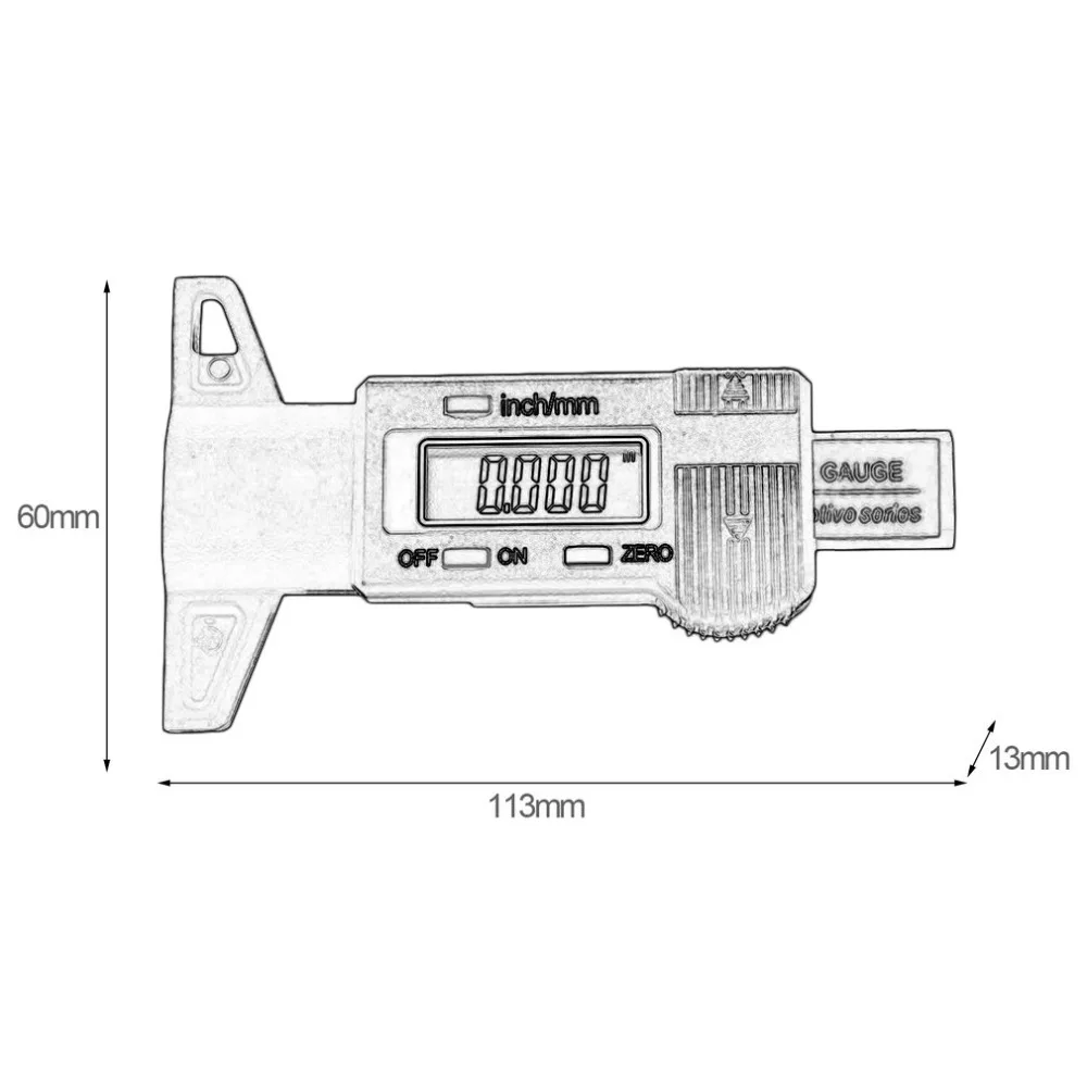 Цифровой walkie talkie автомобильное Глубина рисунка протектора шины тестер 0-25 мм резиновые шины измеритель Глубина рисунка протектора измеритель измерительный инструмент суппорт ЖК-дисплей Дисплей шин измерения