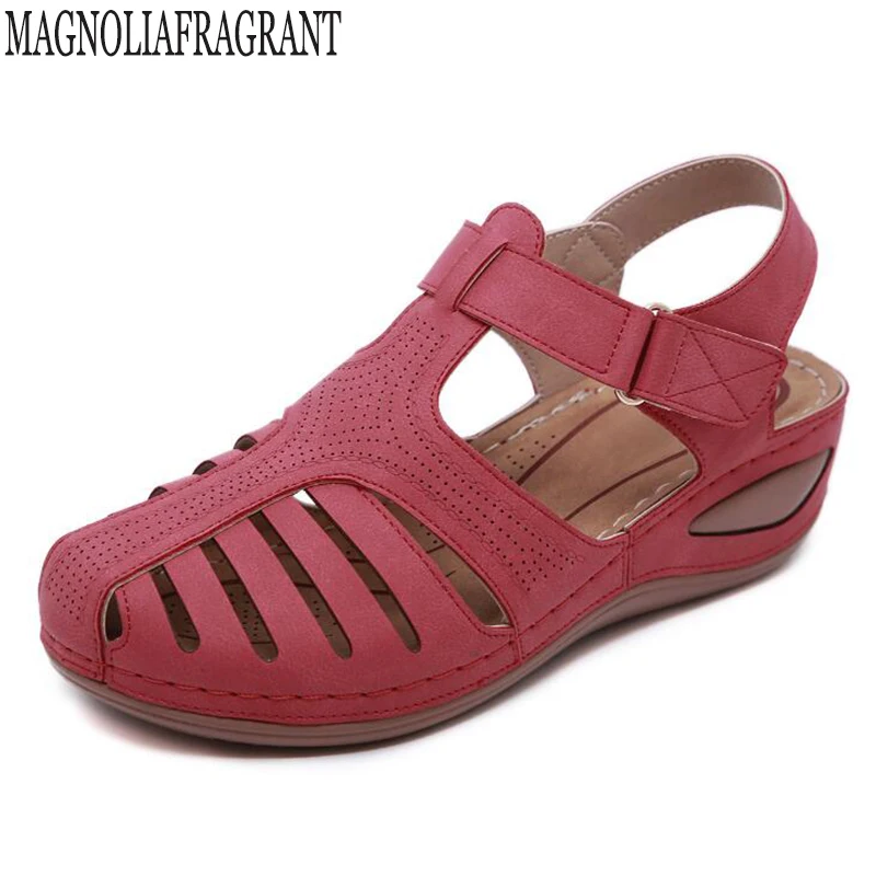 Najtaniej Lato kobiety okrągłe głowy sandały moda kobieta buty plażowe buty na koturnie buty wygodne buty na koturnie buty na koturnie kobieta c840