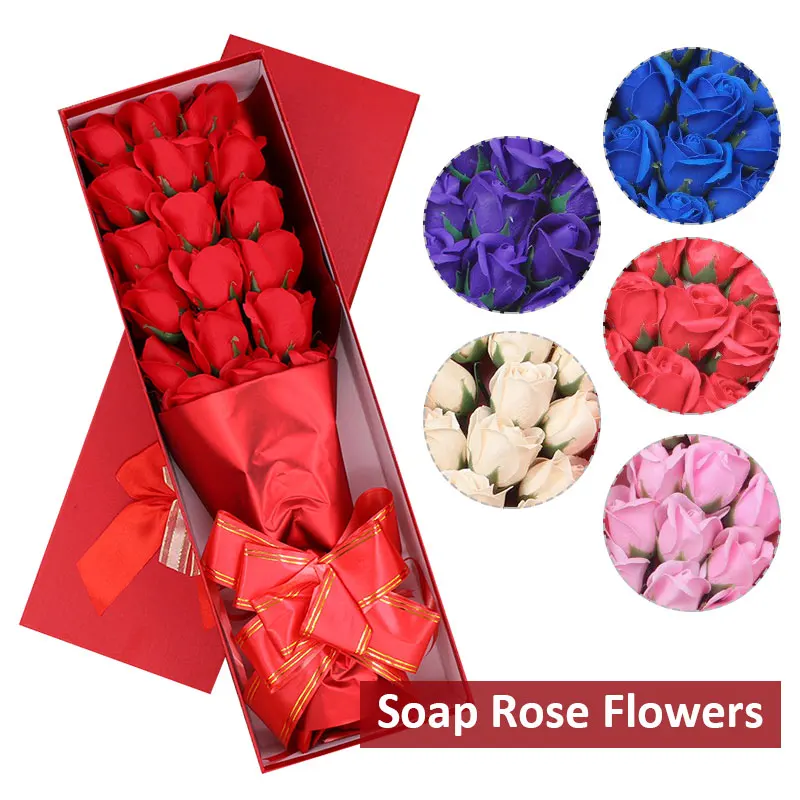 

Rose Soap Flower Scented Rose Flower Gift Boxed 18pcs Eternity Rose Gift Celebration Greeting Valentine'S Day Gift Decoration