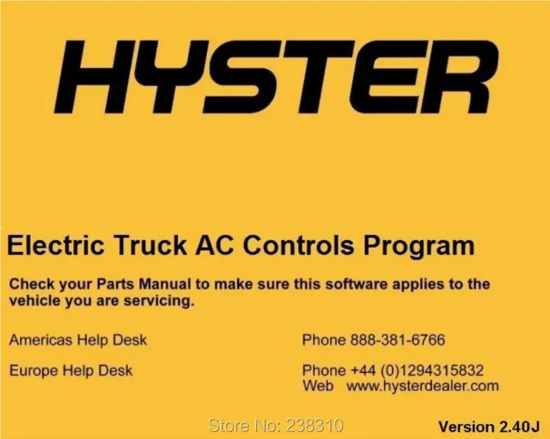 

for Yale Electric Truck AC Controls Program ETACC v2.4K+Hyster Electric Truck AC Controls Program ETACC v2.4K