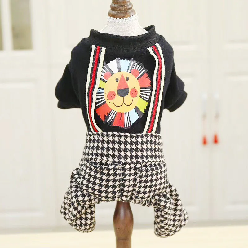 

Pet Dog Jumpsuit Lion Print Overalls for Small Dogs French Bulldog Pug Pajamas Winter Puppy Dog Clothes Clothing disfraz perro