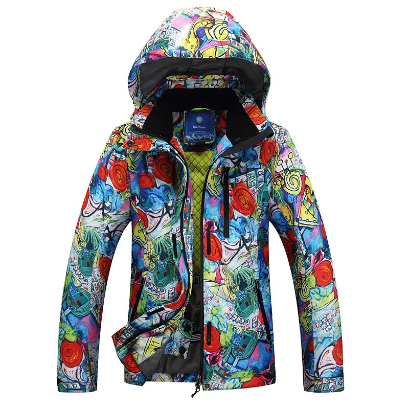 سترة تزلج النساء زهرة سترة على الجليد للماء Windstopper الشتاء الثلوج الدافئة الملابس