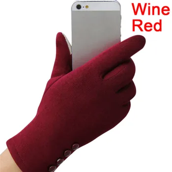 

4 Buttons Femme Women's Sporting Warm Gloves Mittens Touch Screen Gloves Winter Gloves Mittens Cashmere