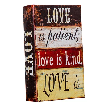 

Book Safe Wood Book Shaped Storage Box Multipurpose Money Box Dictionary Diversion Box Home Ornament Love