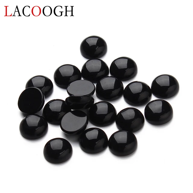 Black Onyx 8mm Round High-Dome Cabochon