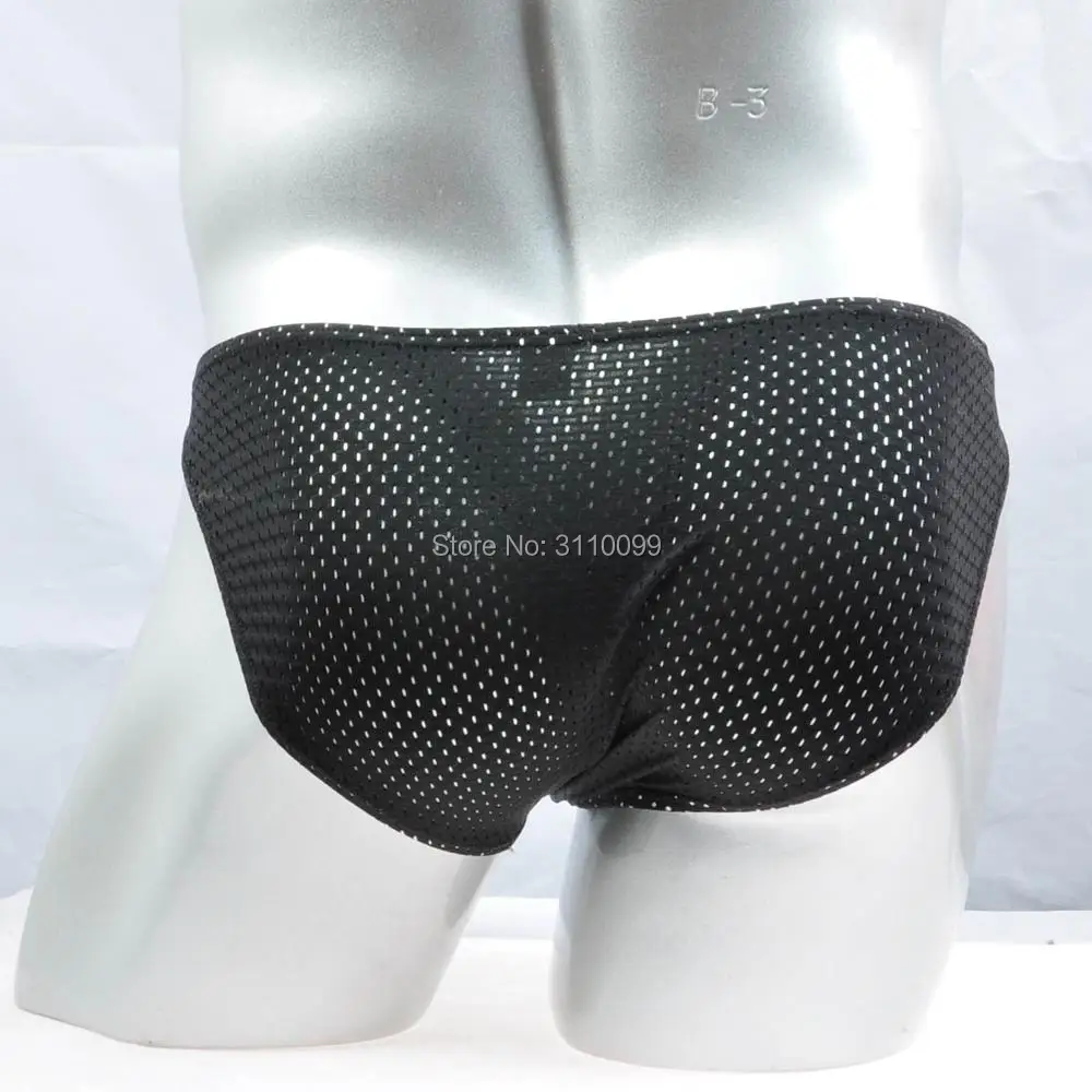 Enhanced Long Pouch Breathable Holes Sexy Men's Underwear Briefs Fashion Male Underpants Solid Color Charming Men Popular Shorts 5