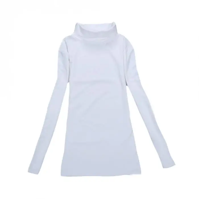 Горячая осень зима женские рубашки с длинным рукавом Водолазка Топы сплошной цвет Базовая футболка тонкие женские теплые пуловеры MSK66
