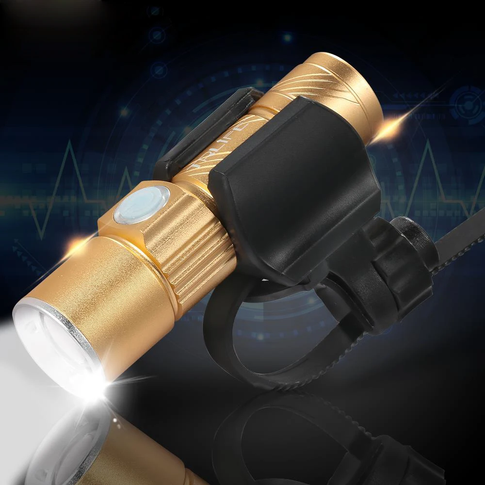 Perfect Ultra-Bright Bike Light Stretch Zoom Q5 Bicycle Light Front LED Flashlight USB Rechargeable Built-In Battery Bicycle Accessories 1