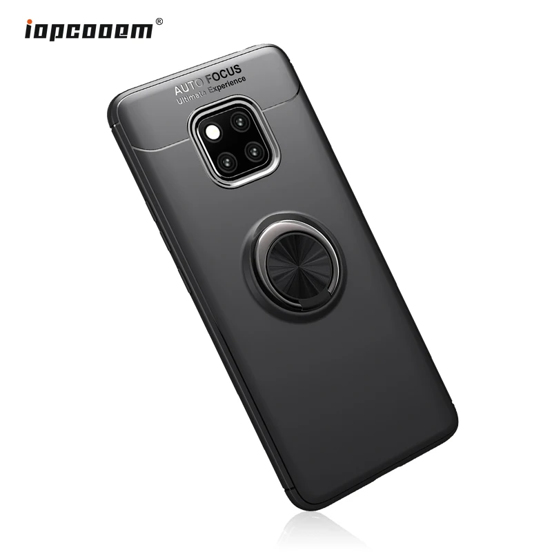 

Phone Case For Huawei Mate 20 Pro Case Rotating Finger Ring Holder Matte Soft Silicone Back Cover For Huawei Mate 20 Pro Coque
