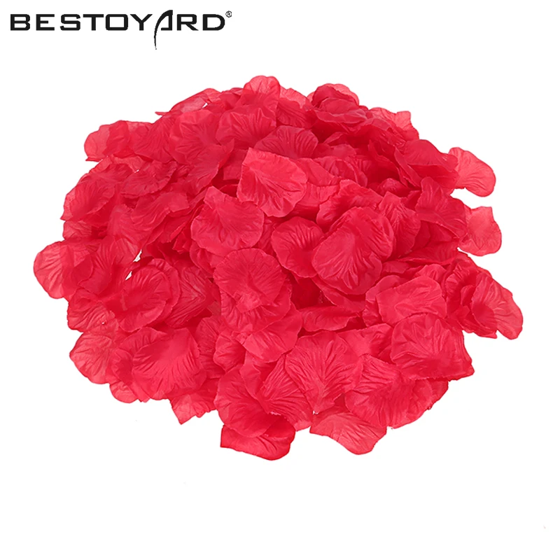 1000pcs Lifelike Artificial Silk Red Rose Petals Decorations for Wedding Party Festival Decor