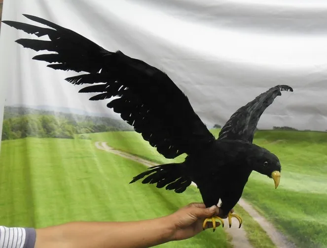 simulation eagle toy large 45x90cm black eagle bird model toy craft