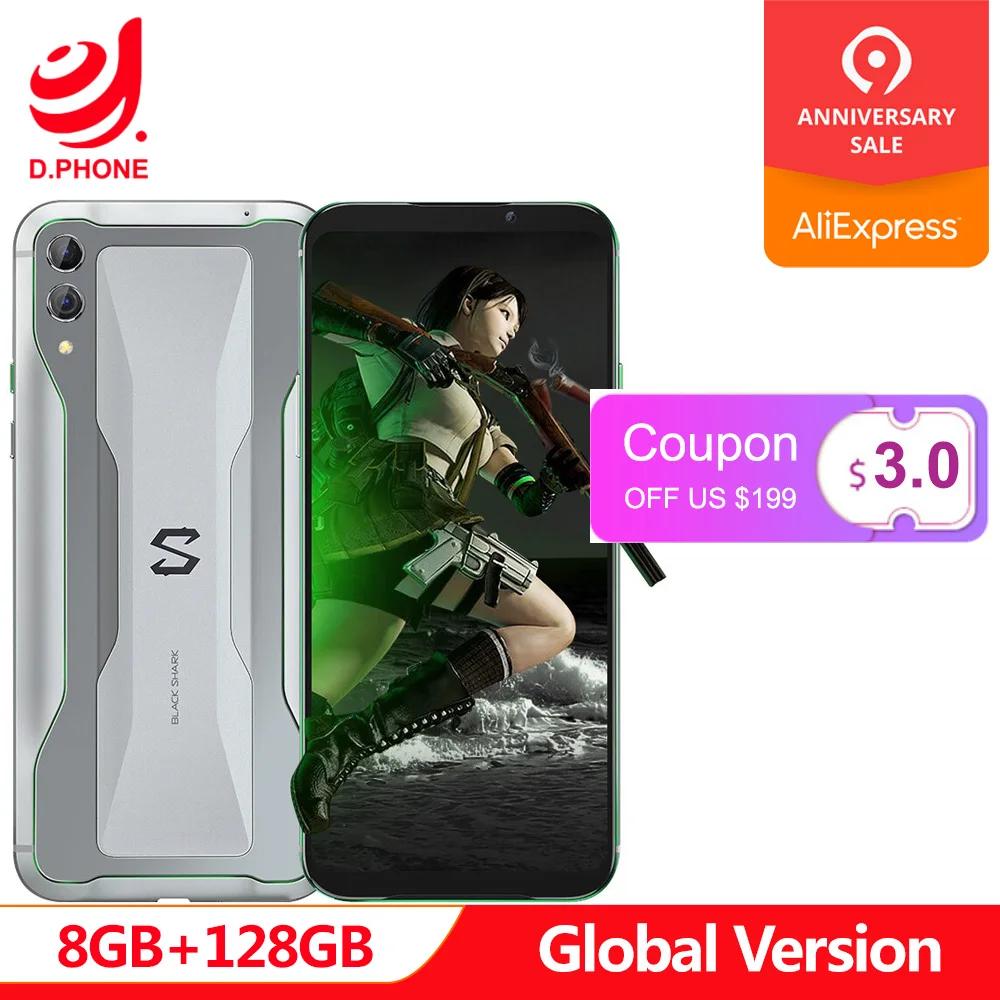 Global Version Xiaomi Black Shark 2 8GB 128GB Gaming Phone Snapdragon 855 Octa Core 6.39
