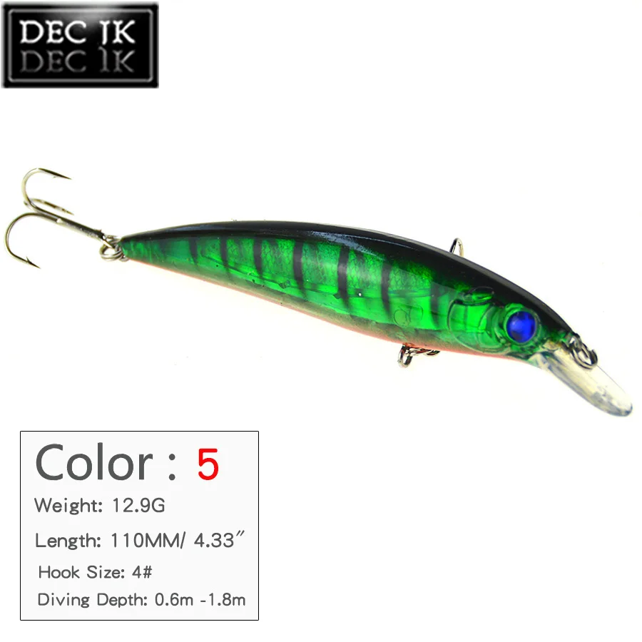 1PCS Crankbaits Minnow Suit For Plastic Hard Fishing Lure Fake Bait 3D Fish Eyes Tackle Artificial Saltwater Lures With Hooks (5)