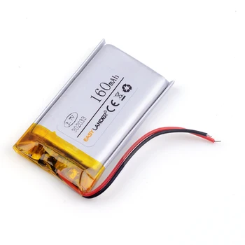 

3.7v lithium ion rechargeable battery 302033 160mAh Supply mp3.mp4 GPS -polymer battery 032033