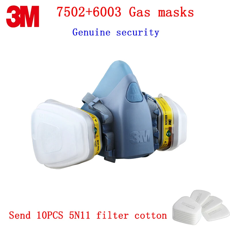 

3M 7502+6003 respirator gas mask Genuine security 3M protective mask against Organic vapor Chlorine gas chemical gas mask