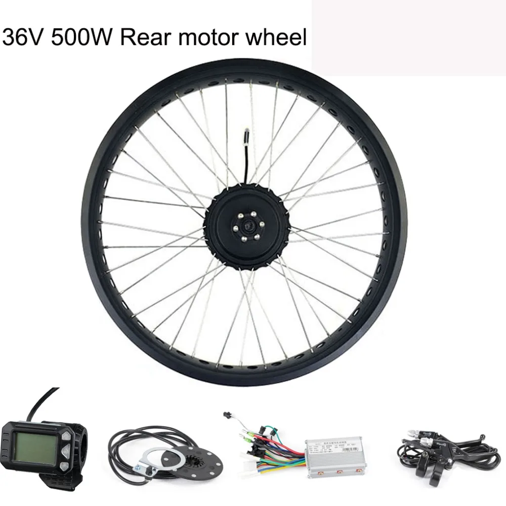 

E Bikes Electric Bicycles Fatbike Motor For Bike Rear 36V 500W Set Motor Wheel 20 Inch 26 "Electric Scooter Kit Ebike Display