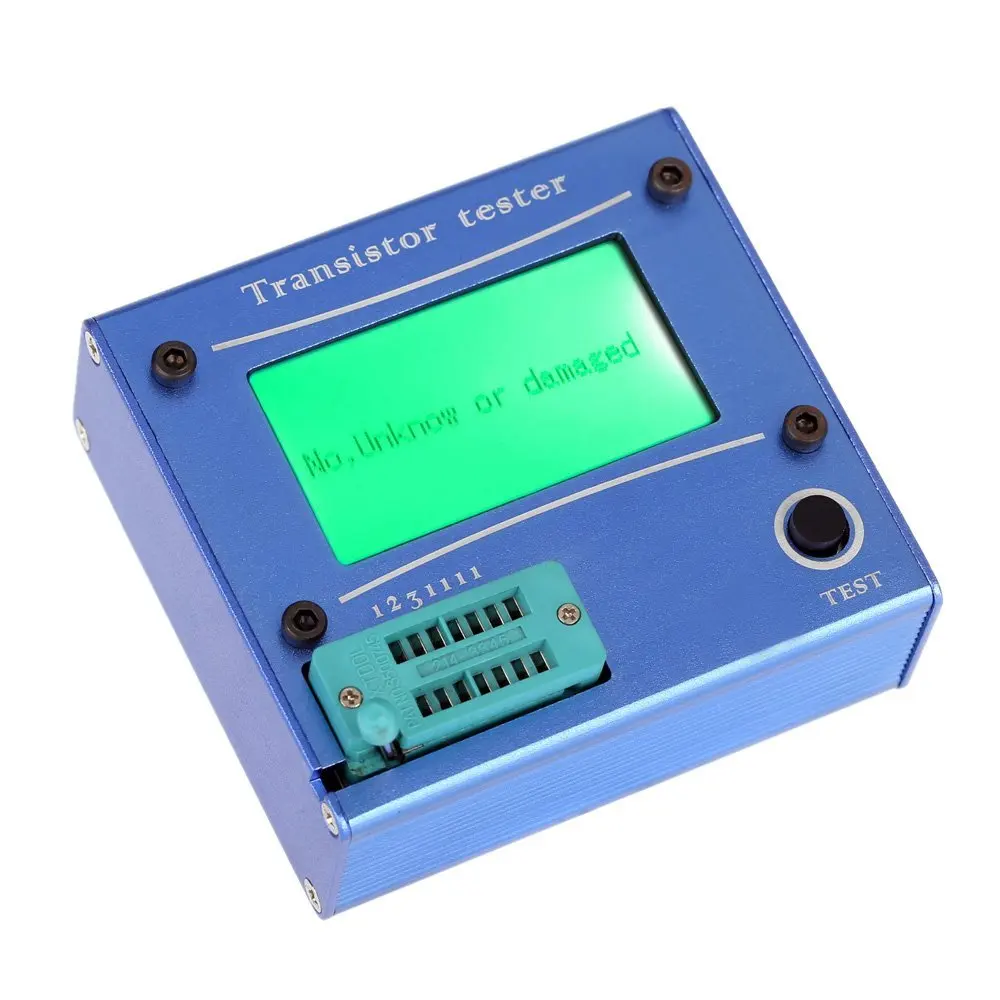LHLL Multifunction LCD backlight transistor tester diode thyristor Capacitive ESR LCR meter with blau plastic housing