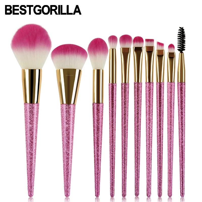 

BESTGORILLA High-Quality Professional 10 Pcs 3D Gradient color Makeup brushes 10 make-up 10akeup brush set beauty tools