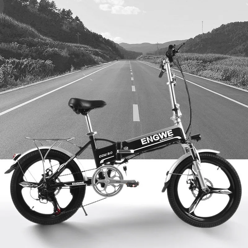 MYATU Smart Folding Electric Bike 20 inch Mini Electric Bicycle Ebike 48V Lithium Battery Super Mini E Bike 30-40km Maximum Bat
