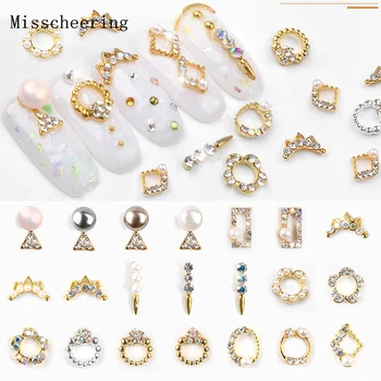

5 pcs/pack Charm Nail Art Rhinestone Decorations Metal Alloy Shiny Crystal Jewelry Different Kinds Of 3D Manicure Accessories