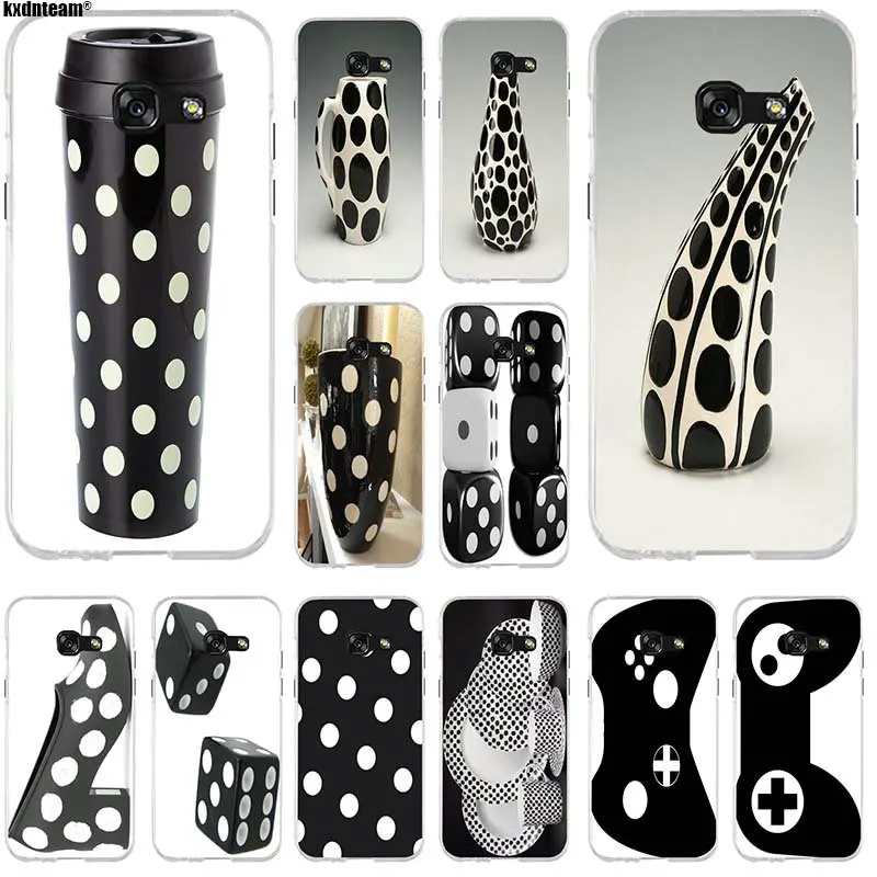 

2018 Black And White Polka Dot Phone Case For Samsung Galaxy A3 A5 A7 J5 J7 J3 2017 J1 J2 2016 Soft TPU Back Cover Coque