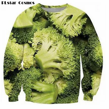 

PLstar Cosmos 2018 New Fashion sweatshirts 3D print broccoli vegetables hoodies Unisex Women Men harajuku casual sweatshirts