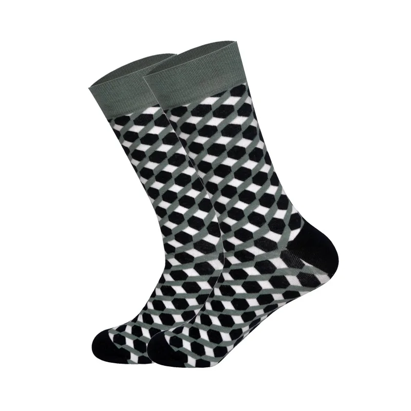 Внизу Креативный дизайн носки 21 цвет лист мороженое кролик оригинальность узор тренд уличная одежда хлопок счастливые носки - Цвет: lattice C