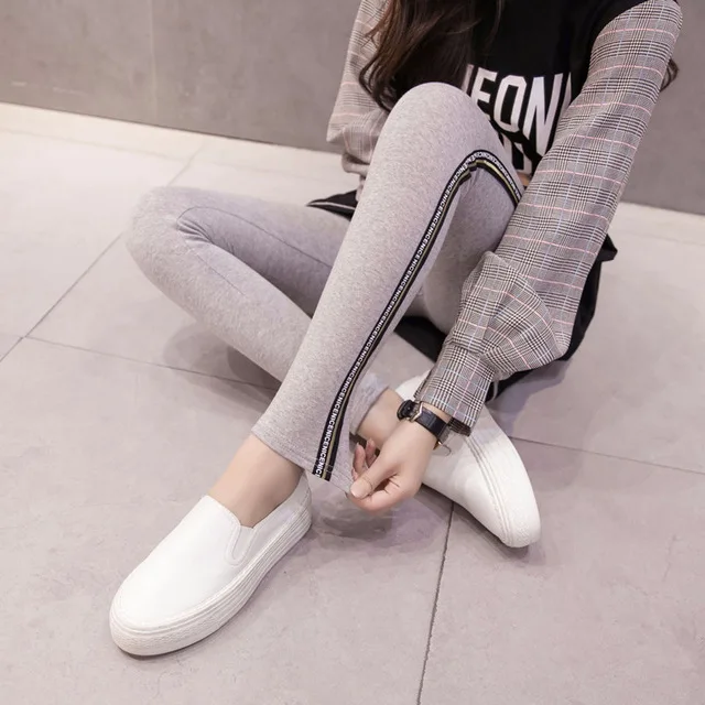 yoga pants 2021 Quality Cotton Leggings Side Stripes Women Casual High-stretch Leggings Pants High Waist Fitness Leggings Female high waisted leggings Leggings