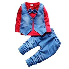 BibiCola/Модная одежда для маленьких мальчиков комплекты одежды для маленьких мальчиков Детский джентльмен из 2 предметов, детская одежда