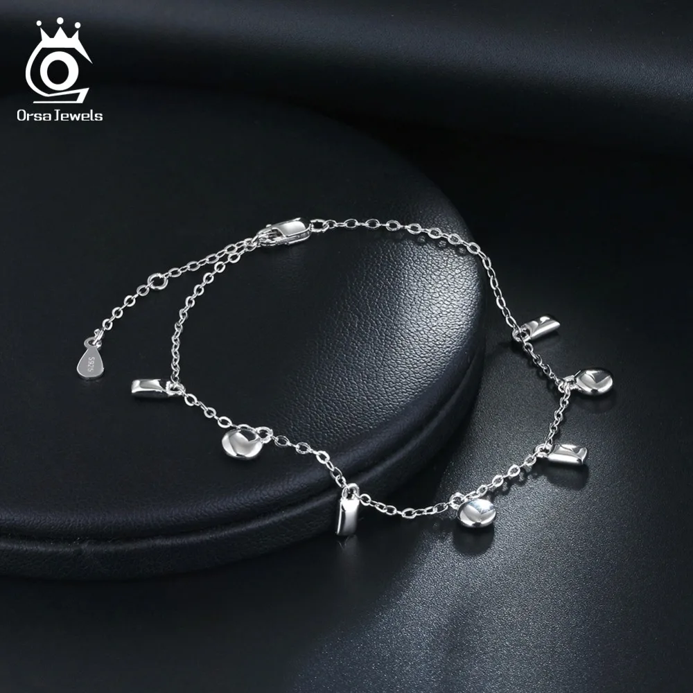 ORSA JEWELS, однотонные браслеты из серебра 925 пробы и браслеты круглой формы с замком, женские роскошные серебряные ювелирные изделия для вечеринки, подарки SB38