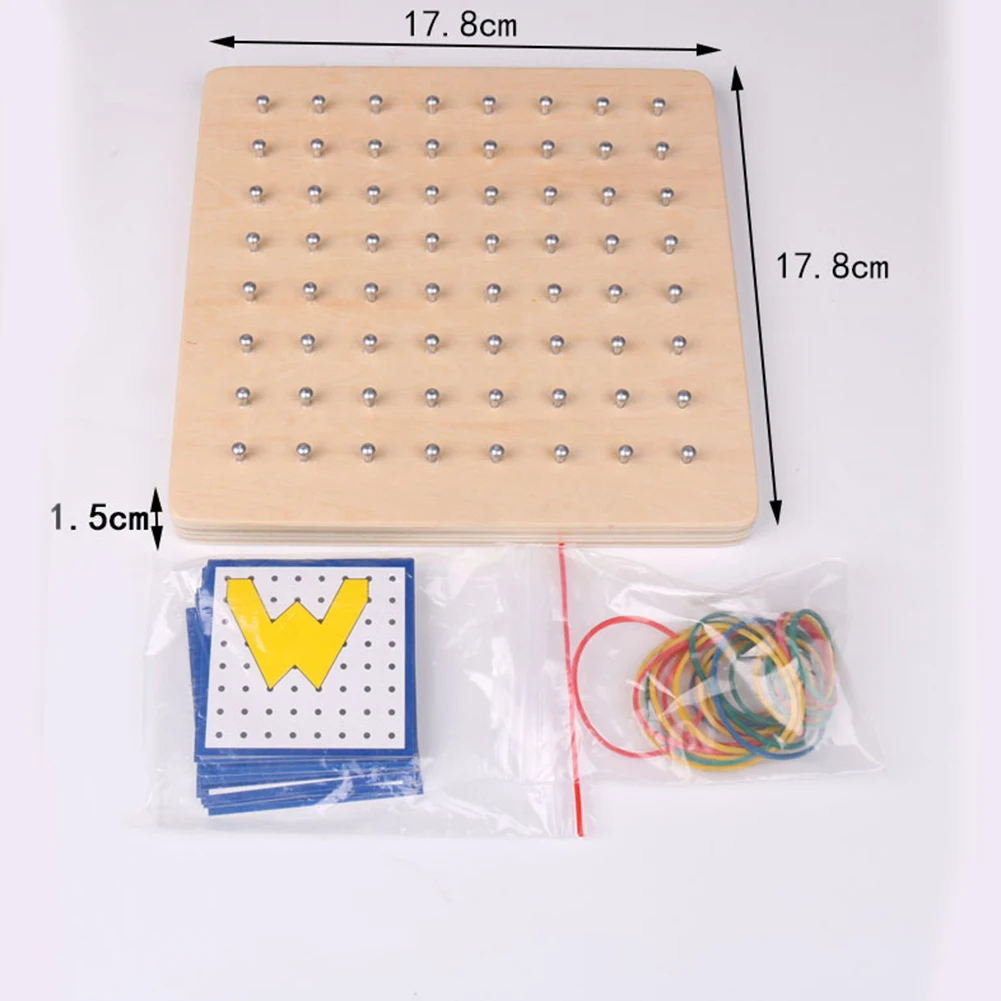 Деревянные Peg Geoboard резиновые галстуки видеокарты Дошкольные Детские развивающие игрушки