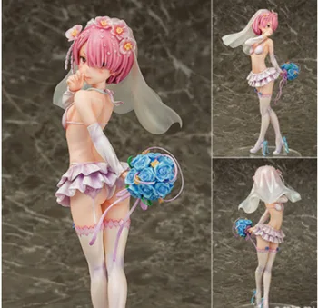 

Re: Zero Kara Hajimeru Isekai Seikatsu Wedding Dress Ram Sexy Figure Girl PVC Re Zero Ram Figure Collectible Model Toy E88
