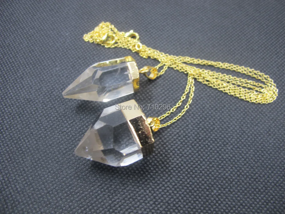 real clear quartz necklace