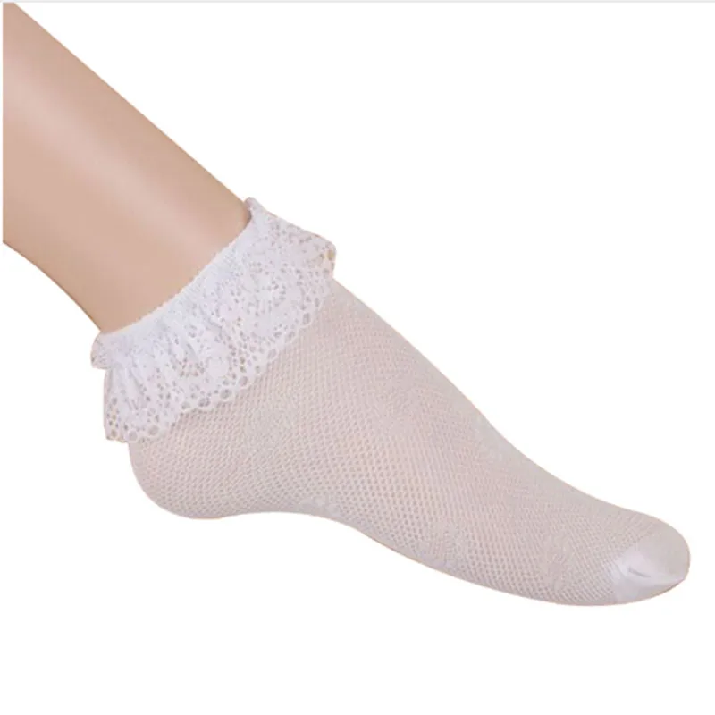 

2018 New summerRetro Lace Ruffle Frilly Socks Baby Girls Kids Charm Princess Mesh Socks Breathable Short Ankle Sock