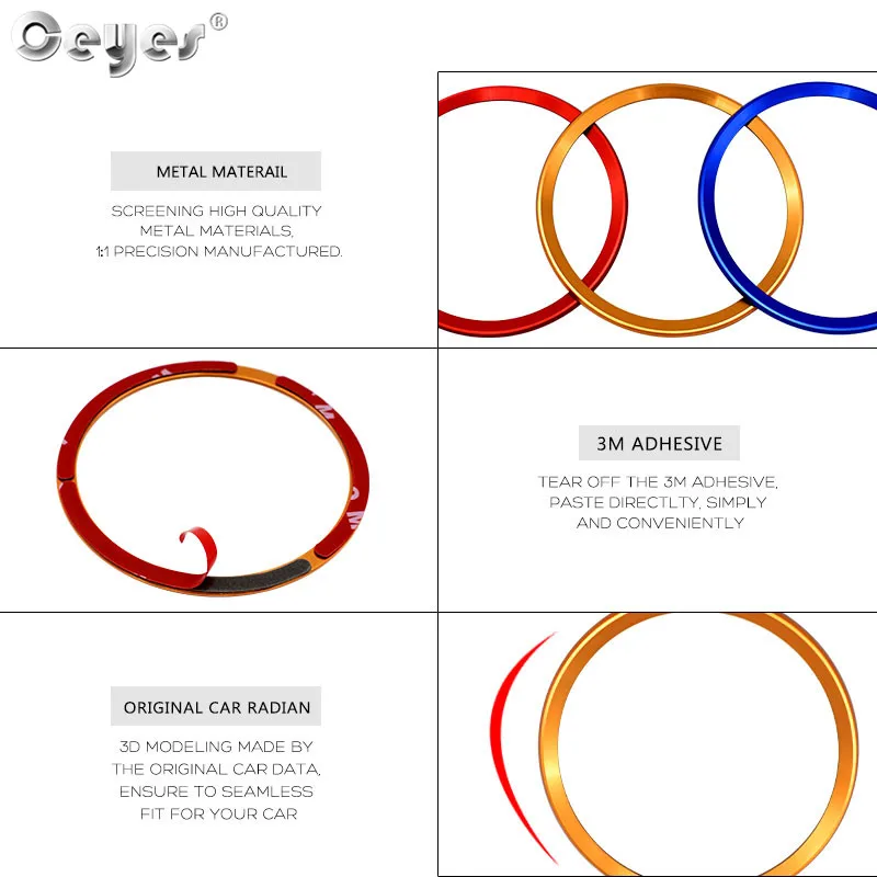 Car steering wheel decoration circle ring sticker for AUDI (2)