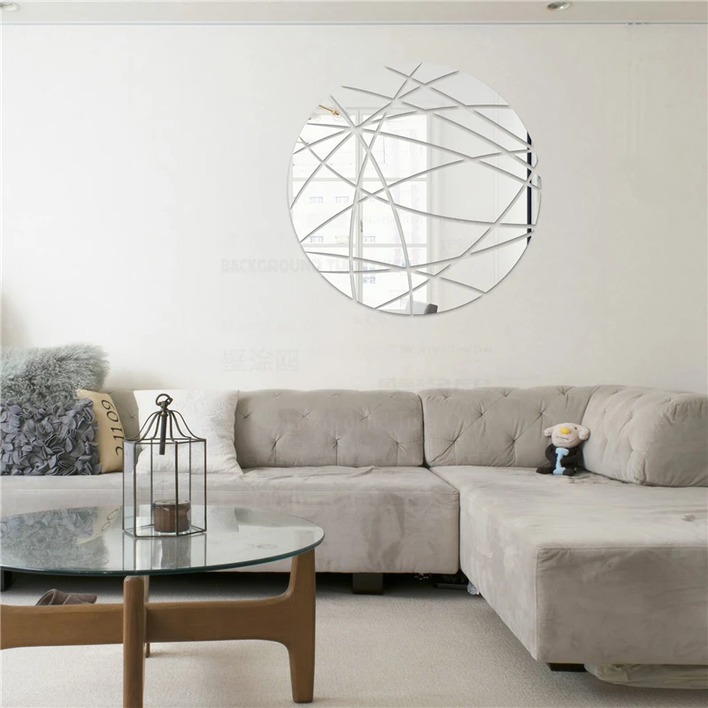 

Creative Modern Round Decorative 3D Acrylic Mirror Wall Stickers Door Store Living Room Bedroom Home Decor Decoration Mural R155