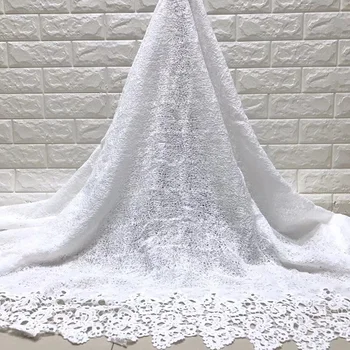 

Latest Design African Lace Fabric 2019 High Quality Nigerian French Guipure Cord Lace fabric For Wedding