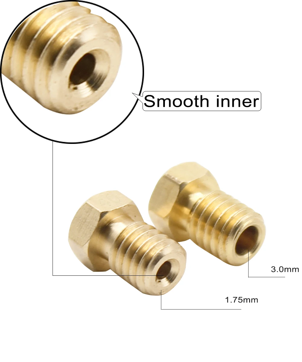 10 Pcs 3D طابعة فوهة J-رئيس الطارد 0.2/0.25/0.3/0.4/0.5/0.6 /0.8/1.0mm ل 1.75/3.0mm إمدادات ل الطارد V6 و V5