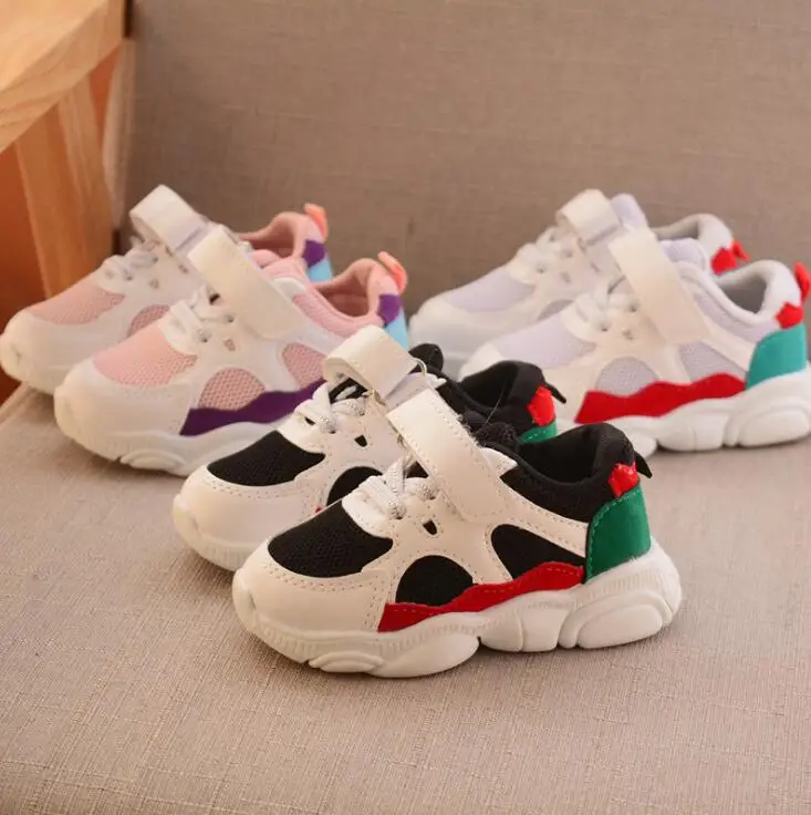 جديد الأطفال احذية رياضية الفتيان الفتيات الربيع الخريف حذاء كاجوال طفل خليط تنفس أحذية رياضية أطفال أحذية