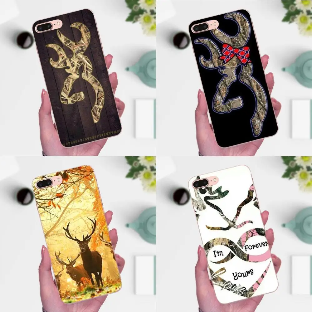 Мягкий чехол для Apple iPhone 4 4S 5 5C 5S SE 6 6S 7 8 Plus X XS Max XR коричневый охотничий олень |
